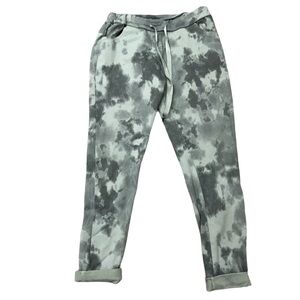 VENTI6 Sage Green Tie Dye Drawstring Jogger Pants Stretch Lounge Size M